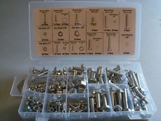 Nut and Bolt assortment 240 pieces, with storage container and size