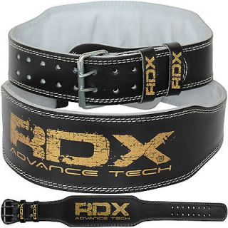 RDX Weight Lifting 4 Leather Belt Back Support Strap Gym Power