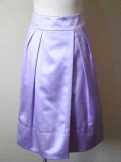 NWT $650 Ferragamo   Duchess Silk Satin Skirt in Icy Lavender, It 46