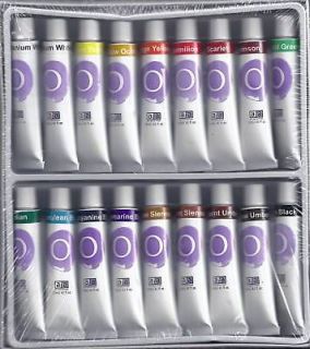 18 PC OIL PAINT ~SUPER KIT W/ BRUSHES, CANVAS BOARDS