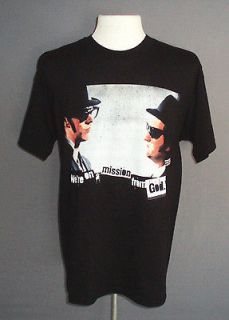 Mens BLUES BROTHERS MOVIE T Shirt LARGE Mission From God BLACK Akroyd
