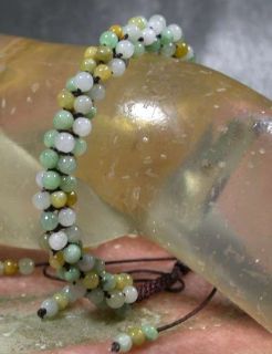 Green 100% Natural A JADE Jadeite Bead Beads Bangle Bracelet 631157