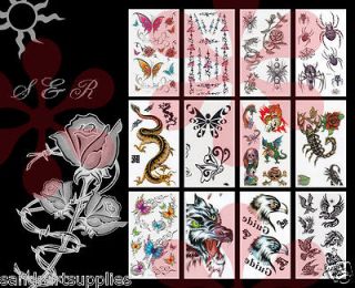 Body Art Tribal Temporary Tattoo Sticker U Pick Butterfly Rose
