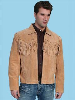 Scully Mens #221 Bourbon Suede Leather Fringed Jacket