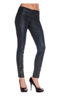 ALICE COATED DENIM CHARCOAL COLOR SKINNY LIKE LEATHER PANTS JEANS