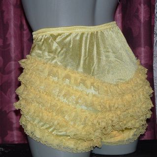 Yellow nylon sissy rhumba panties sizes s m l xl tennis