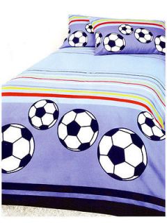 Fever Soccer Bedding Quilt Cover Set Double King Single Blue Boys Kids