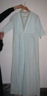 Vintage Frederics Toronto Blue Cotton negligee set sz small nightgown