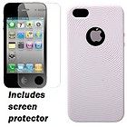 White Grooved Grip Soft Gel Skin iPhone 5 Cover Case w/ Screen