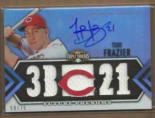 2012 Topps Triple Threads Sepia #116 Todd Frazier Jersey/Auto 59/75