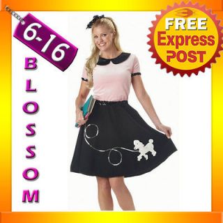 E8 Ladies 1950s Sock Grease Poodle Bopper Dress Costume