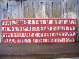 PBK 30 x 10 Wood Wooden BOX SIGN Theres More To Christmas Than