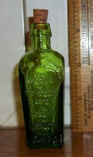 Miniature Wheaton Green Glass Bottle Straubmullers Elixir Tree of Life