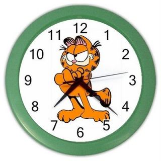am Thinking Garfield Green Frame Plastic Cover 10 Round Home Wall