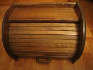 Bread Box Oak Cornwall USA Roll Top Very Good Used Condition