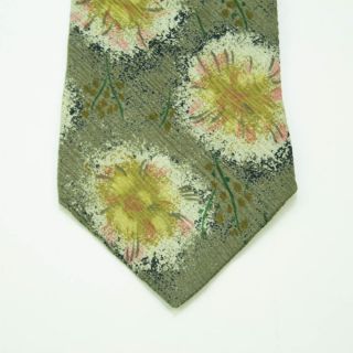 GABRIELE MOLTENI Vintage Multicoloured Floreal Design Man Tie Silk
