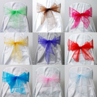 Chair Bows Solide wedding babyshower party decoration quince 24 pc