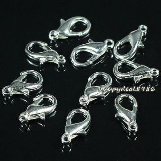 10x6mm Silver Plated Lobster Claw Clasps DIY Jewelry Making Findings