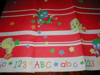 TUNES ALPHABET PAPER TABLE COVER CLOTH vintage Birthday Shower Party