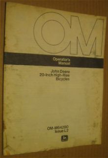 ORIGINAL John Deere 20 inch Bicycles Operators manual OEM
