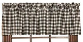 Chocolate Brown Gingham Check Valance, Curtains, Kitchen, New 183cm x