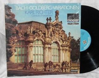 telefunken EX/VG+ karl richter goldberg variations german press LP