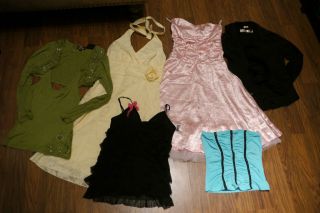 CLOTHING LOT 7pc DRESS SHIRT TUBE TOP CAMISOLE LACE ROCKABILLY pin up