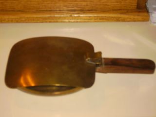 Antique Brass Silent Butler Ashtray With Hinged Lid Beautiful Wood