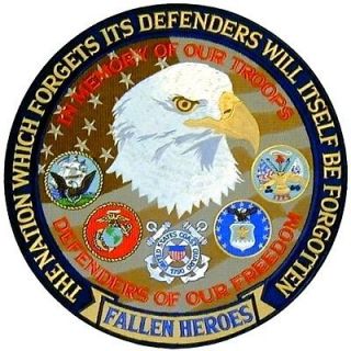 FALLEN HEROES 12 Rd Military / Veterans / Biker Back Patch