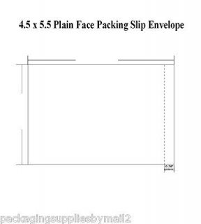 1000) 4.5 x 5.5 CLEAR PACKING LIST ENVELOPE  PLAIN FACE 2 MIL THICK