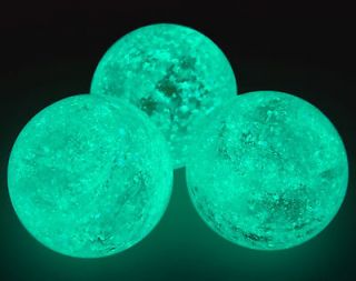 GLOW IN THE DARK MARBLES *SET OF 3* 1/2 collectibles gift glass toy