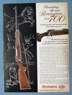 1962 Remington Model 700 Rifle Ad PRESENTING THE NEW REMINGTON 7 MM