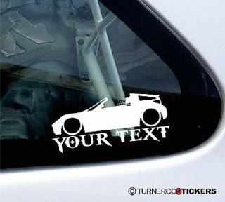 Custom Text, Low Smart Roadster Coupe car silhouette outline Sticker