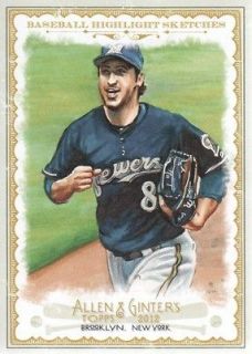 Allen & Ginter Baseball Highlight Sketches #BH9 Ryan Braun Brewers