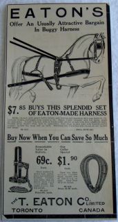 1914 EATONS HORSE BUGGY HARNESS LEATHER FARMERS TORONTO ONT CANADA AD