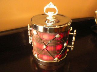 Ice Bucket Red Scottish Drum Look Home Decor EUC