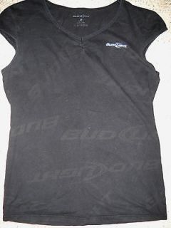 Bud Light Embroidered V Neck Top T Shirt Watermark Material Size XL