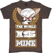 ANIMANIACS T Shirt Tee NEW World is Mine Brain (MEN S)