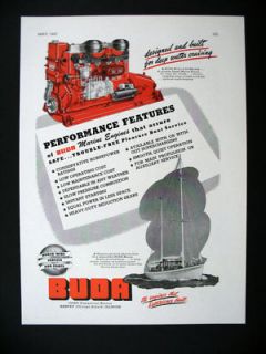 Buda Marine Engines 6 DCMR 844 Diesel Engine 1947 Ad