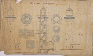 Print. 1881. NSW, Australia. Drawing   Plans   Green Cape Lighthouse