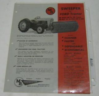 MB ca. 1953   1960 Sweeper for Ford Tractor Sales Sheet