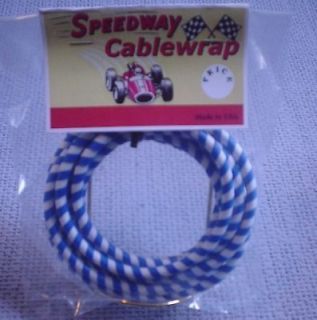 Blue & White Speedway Cable Wrap / Coil / Cover for Motorcycle