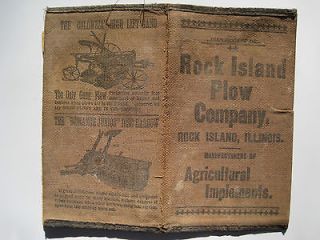 Old Farm Farmer Canvas Wallet Rock Island Plow Co. Implement Adv. 1905