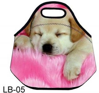 Cute Dog Insulated Soft Lunch Bag Box Tote Neoprene Food Handbag Pouch