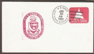 USS Cape Cod AD 43 January 18 1983 Rubber Stamped Cachet