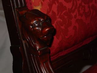 Pair of Lion Carved Victorian Eastlake Chairs. **SHIPPING AVAILABLE