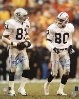 JERRY RICE & TIM BROWN DUAL AUTOGRAPHED/SI GNED OAKLAND RAIDERS 16X20
