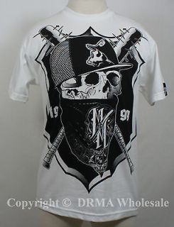 Authentic METAL MULISHA Raider Skull White T Shirt S M L XL XXL