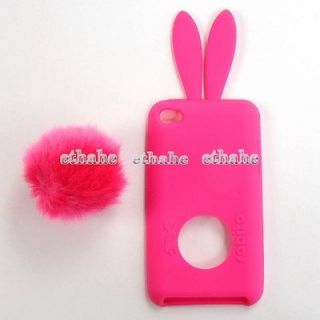 Rabbit Bunny For iPod Touch 4 Rubber Cover Case Rose E3EF1C