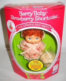 Vintage Kenner 4 Strawberry Shortcake Berry Baby Drink and Wet Doll